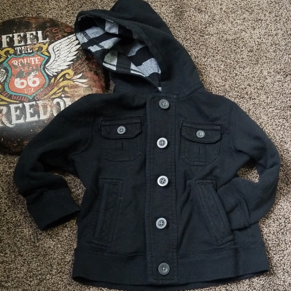 3T Boy Blk Cherokee Button down Sweatshirt